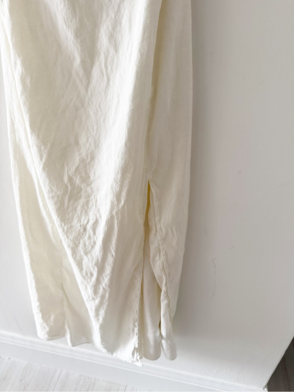 Zara White Linen-Blend Strappy Back Front Slit Midi Dress Size Small (S) - Picture 6 of 11